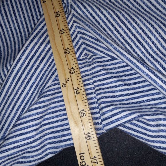 Allison Daley Capri Pants Size 24W Nautical Blue Stripe Criss Cross Pull On - Picture 7 of 8